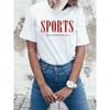 Sports Short-Sleeved T-shirt for Women 2025 New Arrival Summer Loose White Shoulder Plus Size Half Sleeve
