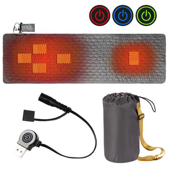 USB Heated Sleeping Pad 5 Heating Zones Temperature Adjustable Fast Heating Portable Winter