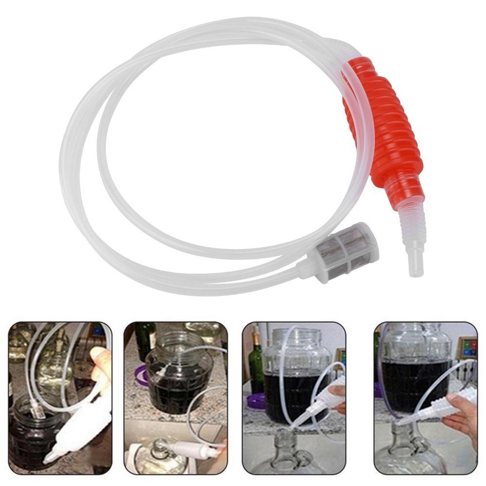2pcs Manual Pump Liquid Siphon Tube With Filter Manual Syphon Tube Fish Tank Filtration