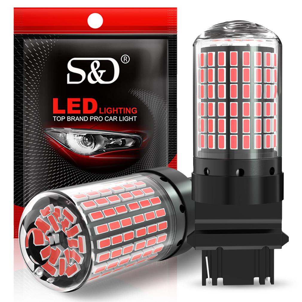 2 шт. Мощные автомобильные светодиодные лампы 1156 BA15S P21W BAU15S PY21W 1157 P21/5W T20 7440 W21W Canbus 144SMD Лампа указателя поворота Стоп-сигнал Задний фонарь Задний ход 12В