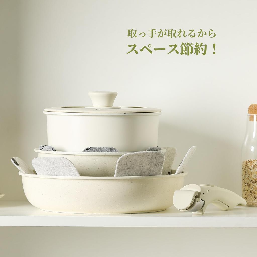 CAROTE Handle Handle Handle for Frying Pans and Pots Easy To Install Handle White