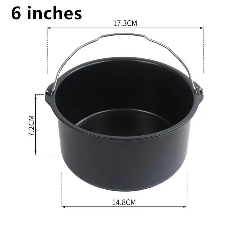 6/7/8 дюймов Форма для выпечки в аэрогриле Антипригарная корзина для выпечки Круглая для духовки Аэрофритюрница Выпечка Жарка Кухонные принадлежности Прямая поставка