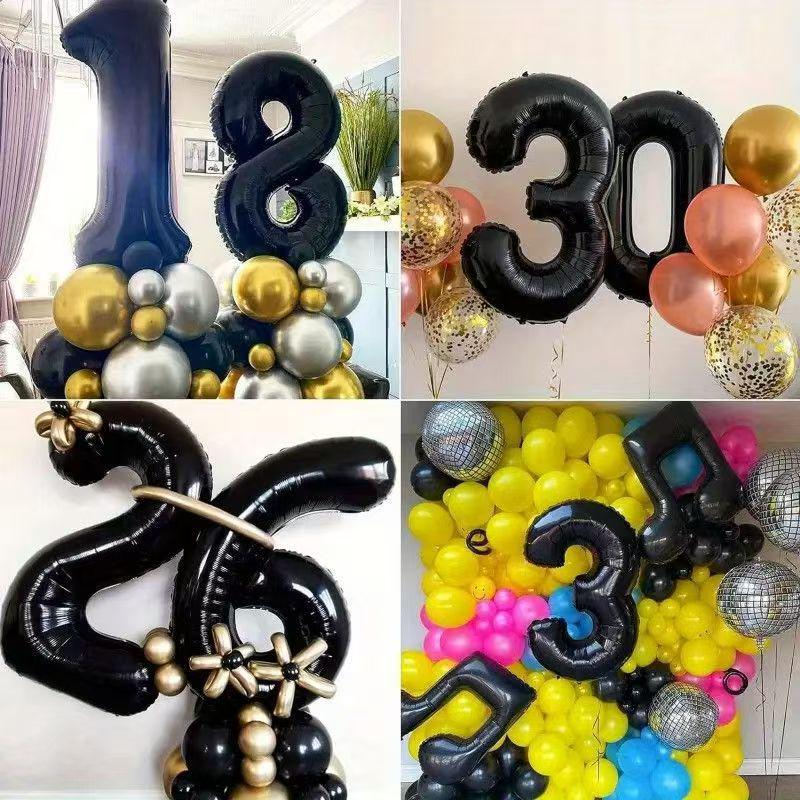 32-дюймовые черные воздушные шары из фольги для украшения вечеринки по случаю дня рождения