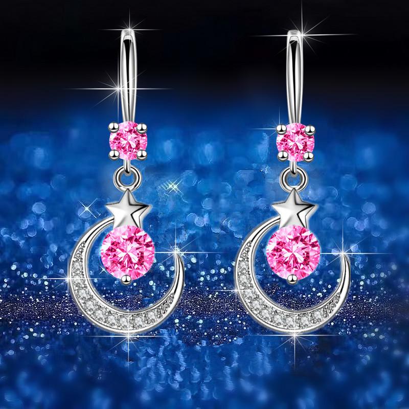 Wish star myth moon shape earrings simple personality niche elegant earrings earrings