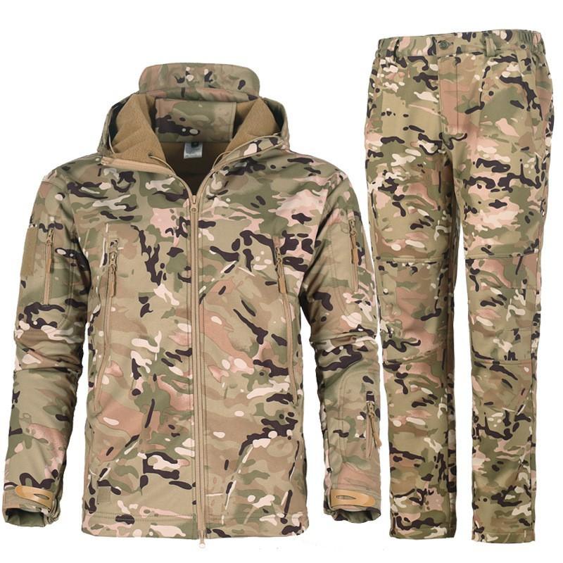 Sharkskin Soft Shell Assault Suit Men's Velvet Warm Climbing Waterproof Windproof Skiing Riding