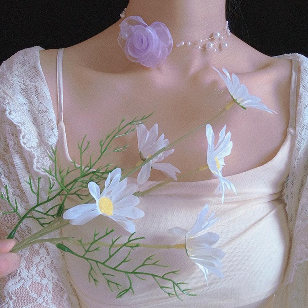 Вечеринка Новые Женщины Девушки Подвеска Бисер Модные Украшения Ключица Чокер Пряжа Цветок Жемчуг Ожерелье