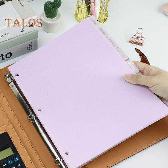 8 шт. Пластиковые разделители для папок, 3-дырочные перфорированные, устойчивые к разрывам страницы-разделители, внутренние разделители страниц, офисные принадлежности