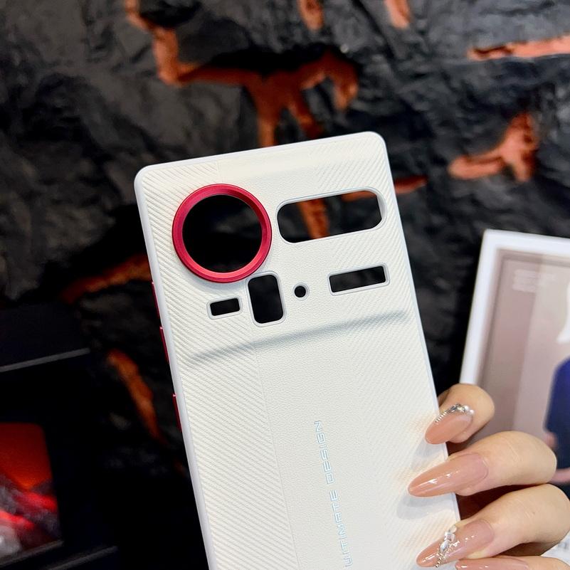 Red Camera Frame with Textured Case For ZTE nubia Z80 Ultra zte Z70S Ultra z70 ultra Ultimate Design Shockproof Cover