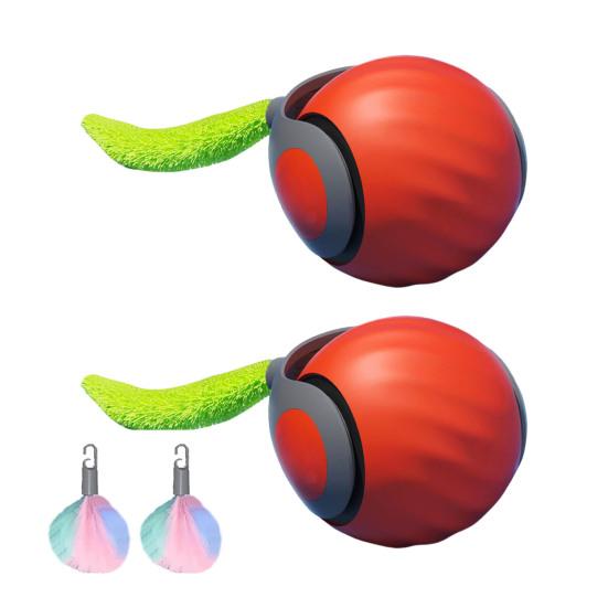 2 шт. Интерактивная игрушка-мяч для кошек, перезаряжаемая через USB, катящийся мяч, два режима скорости, автоматически движущийся умный мяч, игрушка для кошек