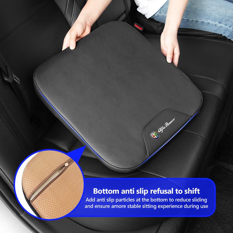 For Alfa Romeo Breathable Car Seat Cushion Heightening Mat Non-Slip Pad 159 Giulietta 156 147 Giulia Mito GT Stelvio Spiderxya563