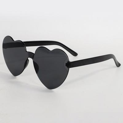 2024 Женские цветные ПК в форме сердца, тонированные солнцезащитные очки для вечеринок, для девочек, винтажные, Uv400, цвета, без оправы, поляризованные солнцезащитные очки