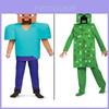 Комплект костюма Крипера из Майнкрафта на Хэллоуин для детей, набор для косплея из 3 предметов
