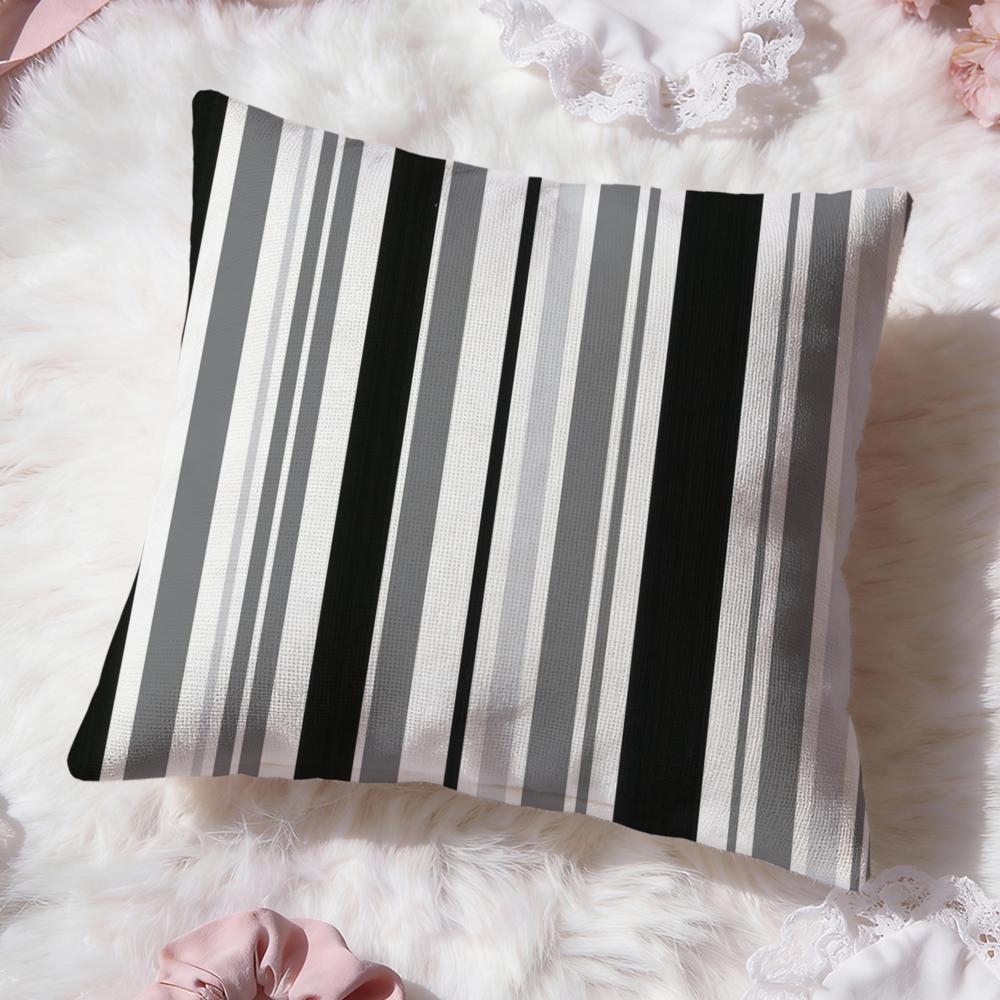 black and white Stripes Cushion Cover Premium Comfort Reversible Pillow Cove Two in One Design for Any Room  Car Interior