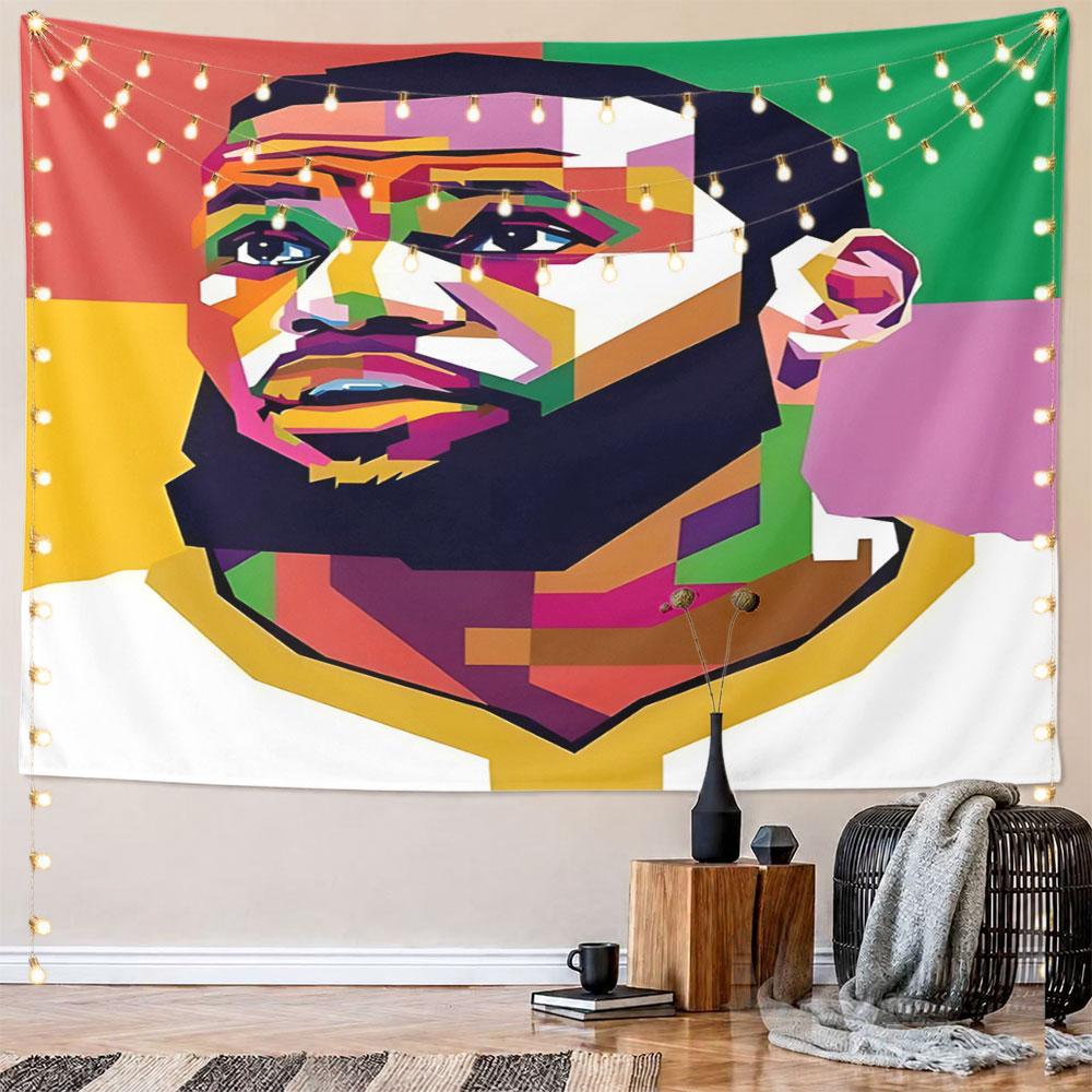 Colorful Pop Art Male Portrait Design Pattern Wall Hanging Tapestry Decorative Tapestry Home Decor for Bedroom and Living Room