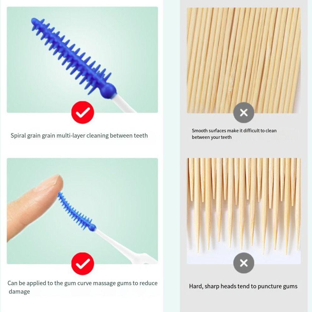 160Pcs with Thread Toothpicks Brushes Clean Between Teeth Oral Cleaning Tools Toothbrush Adult