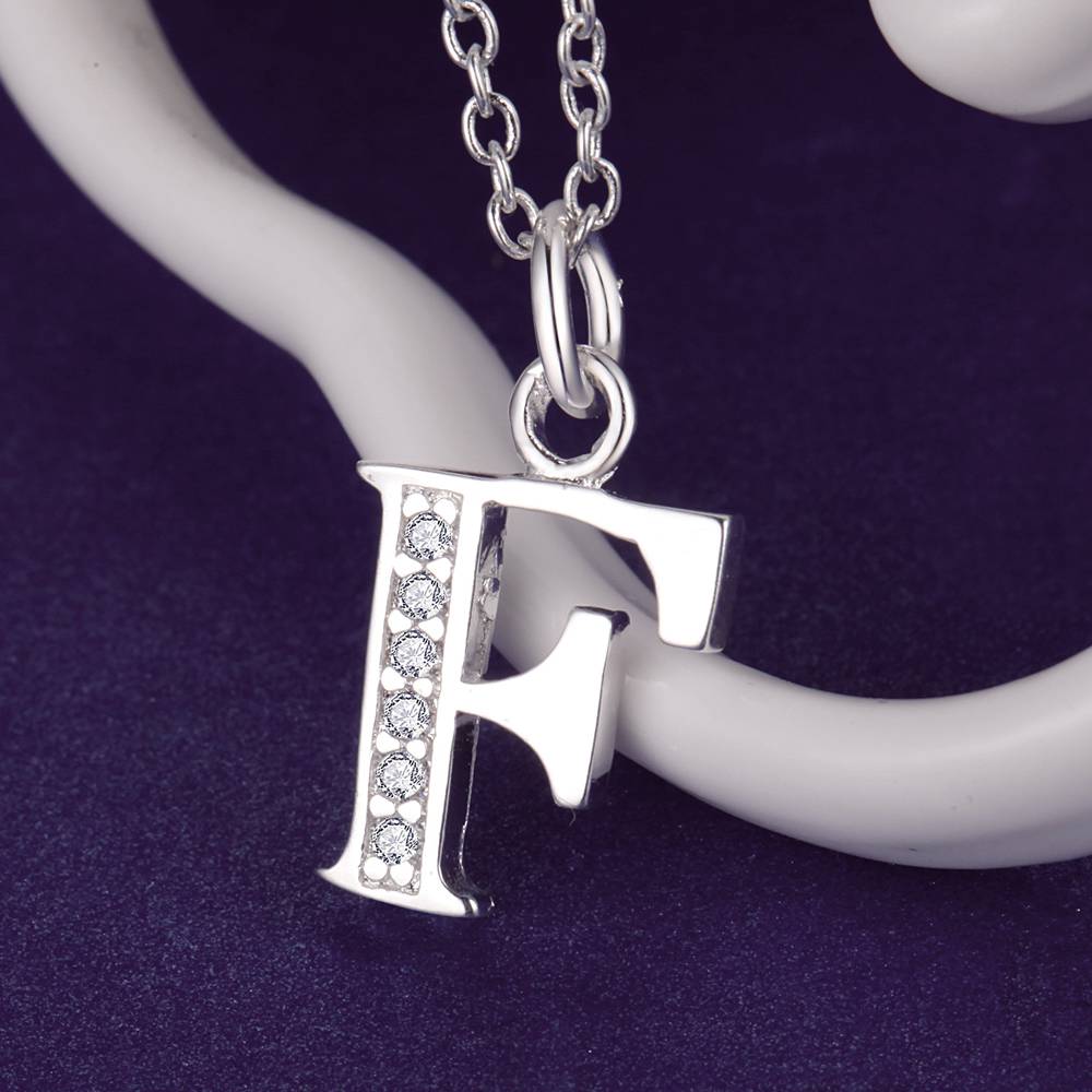 26 Letters 925 Sterling Silver Necklace Pendant Zircon For Women Exquisite Student Girlfriend Jewelry Accessories Wedding GiftGood product