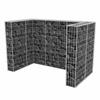 Gabion Waste Bin Cover for 2 Bins Steel 180 x 100 x 120 cm