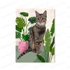 Cat Lover Gifts Funny Cats Posters Green Plant Paintings Print On Canvas Boho Style Wall Art For Kitchen Animal Home Decoration
