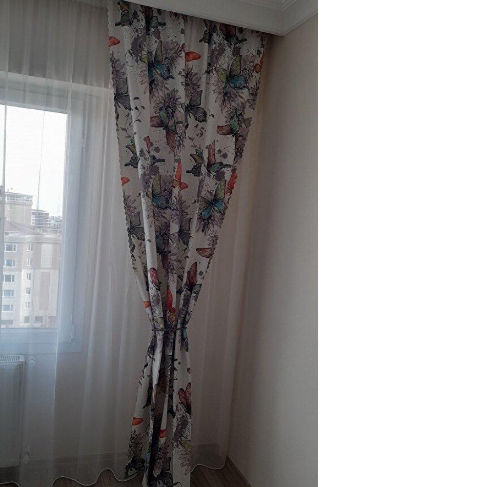 Curtain Backdrop Curtain 140 X 270 Cm Digital Printed Butterfly Patterned Curtain