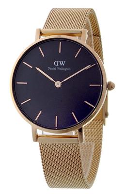 DANIEL WELLINGTON Классические Pettit Pettit Melrose 32 мм DW00100161 Золотые Женские Часы Черные/Розовые [Товар]