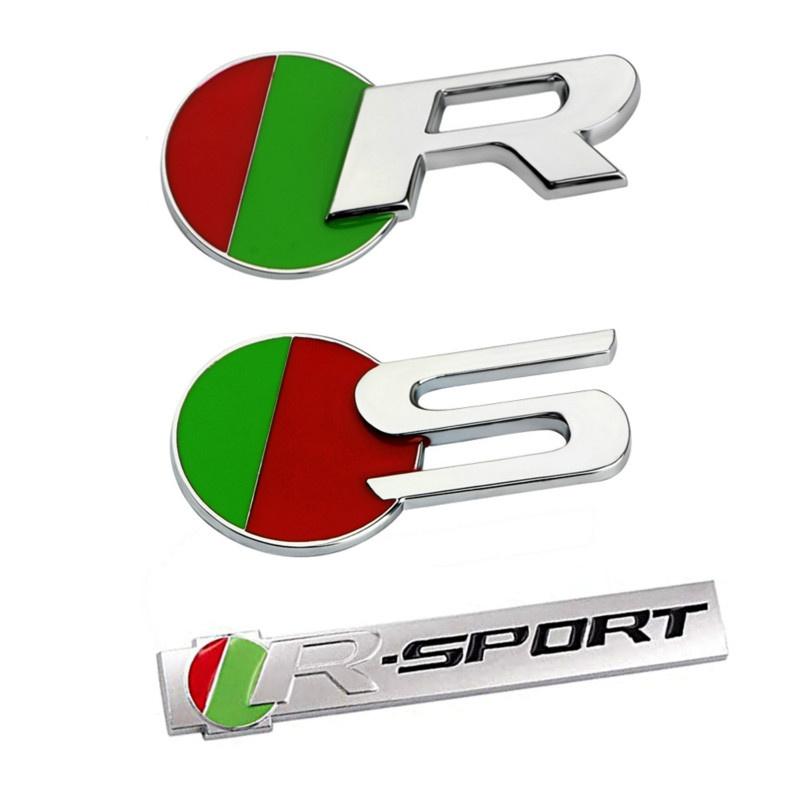 3D Metal Car Body Trunk S R R-SPORT Logo Insignia Trim Decor Sticker For Jag+uar F-PACE XJ E-PACE F-TYPE Car Tuning