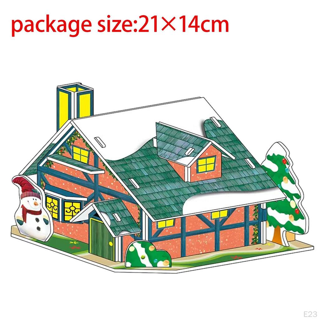 DIY Decoration, Christmas Crafts, Indoor And Outdoor 3D Puzzle for Kids, Craft House