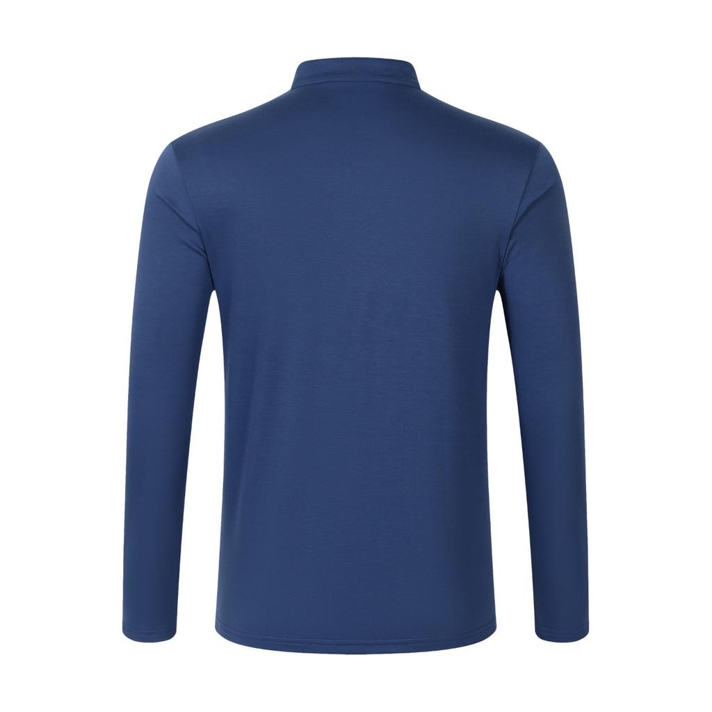 Мужская весенне-осенняя рубашка с воротником-стойкой, повседневная спортивная рубашка хенли с длинным рукавом