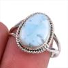 Кольцо в подарок из стерлингового серебра 925 пробы с драгоценным камнем Natural Republic Larimar S.8 J7Q79