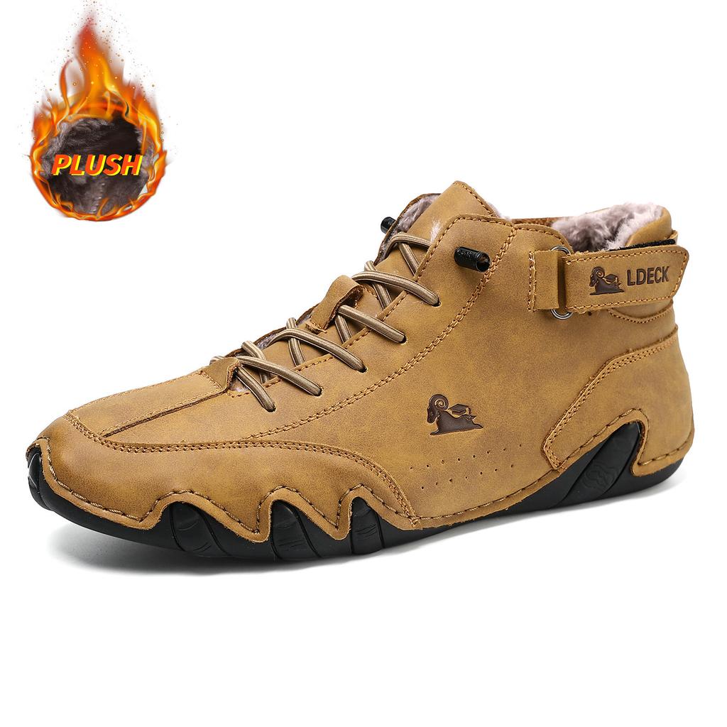 Зимние бархатные ботинки Мартина большого размера, мужские термохлопковые ботинки с высоким верхом, мужская спортивная и повседневная обувь