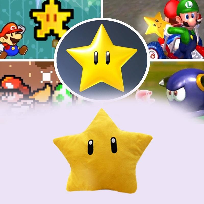 Плюшевая игрушка Супер Марио Желтая Звезда 30 см Короткошерстная Фигурка