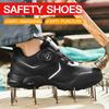 Rotary Button Work Boots Safety Shoe For Men,Antiimpact Antipiercing Steel Toe Shoe,Women'S Sports Proof Labor Insurance Sneakes