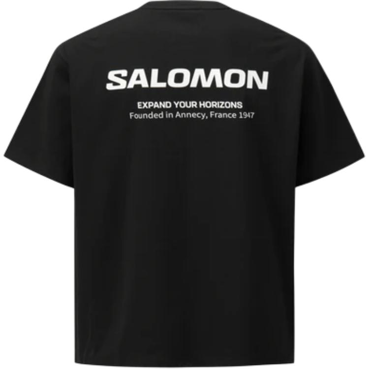 SALOMON Футболки Мужские Черные С Круглым Вырезом D00431