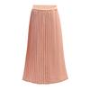 Women Pleated Midi Skirt Elastic High Waist Solid Color Smooth Outline Skirt Slimming Midi Skirt Daily Wear