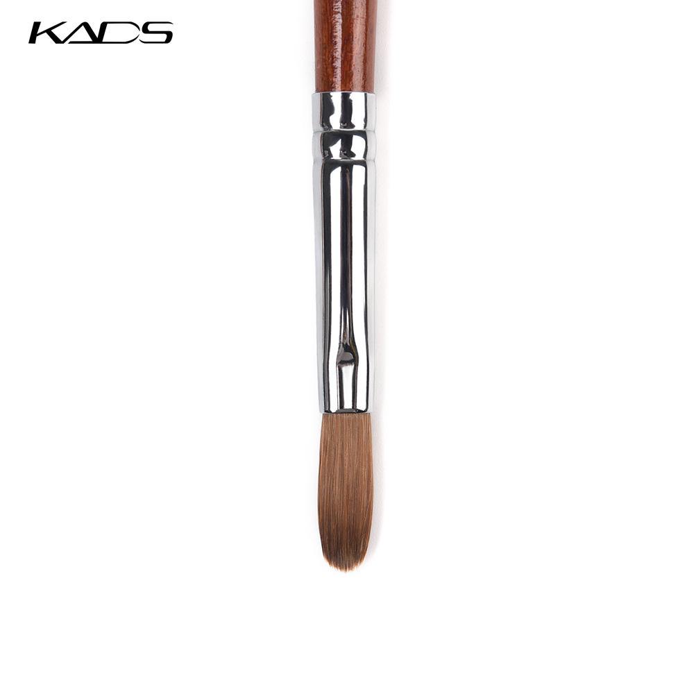 kads 8 # акриловая кисть для ногтей Kolinsky Sable, полигель для ногтей, кисть для наращивания ногтей, круглая плоская головка, красная деревянная ручка, кисти для геля для дизайна ногтей, инструмент