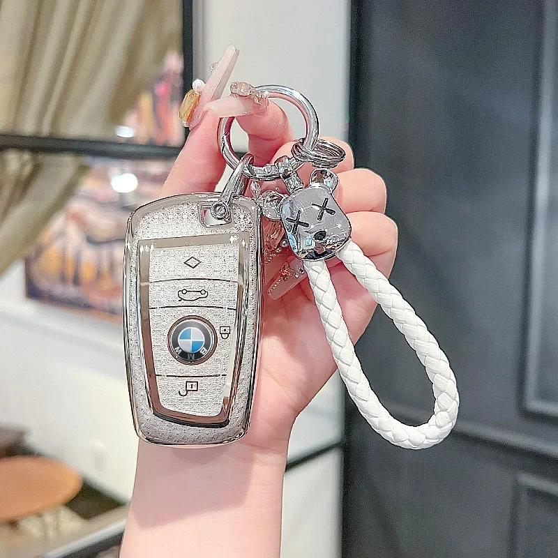 Car Remote Key Soft TPU Case Cover Shell Fob For BMW X1 X3 X5 X6 X7 1 3 5 6 7 Series G20 G30 G11 F15 F16 G01 G02 F48 Keyless Bag BW4
