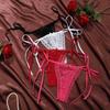 Adjustable Waist Strap Bow Lace Flower Transparent Briefs Female Lingerie Romantic T Panties  Gift