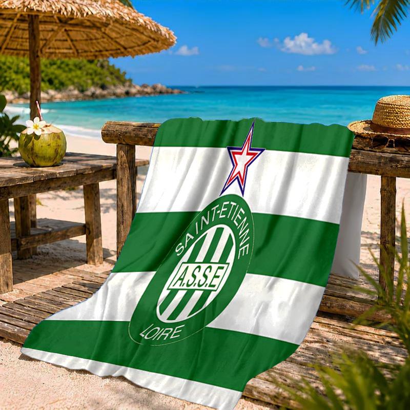 Saint-etienne Football Club Beach Towel Microfiber Beach Towel, Lightweight and Quick-Dry, for Summer Travel, Swimming Pool Fan Birthday Gift