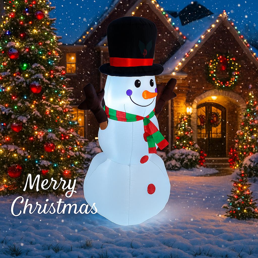5.2FT Xmas Inflatable Yard Decor LED Snowman Toy Christmas Outdoor Home Decoration Ornament Festive Gift Supplies Holiday Decor