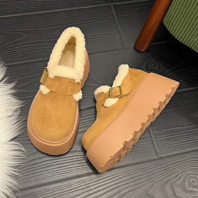 Женские зимние легкие теплые меховые ботинки на толстой подошве, нескользящие, износостойкие, повседневные кроссовки, хлопковые ботинки