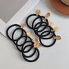 Корейский набор резинок для волос черного цвета - женские эластичные бесшовные резинки для волос и аксессуары