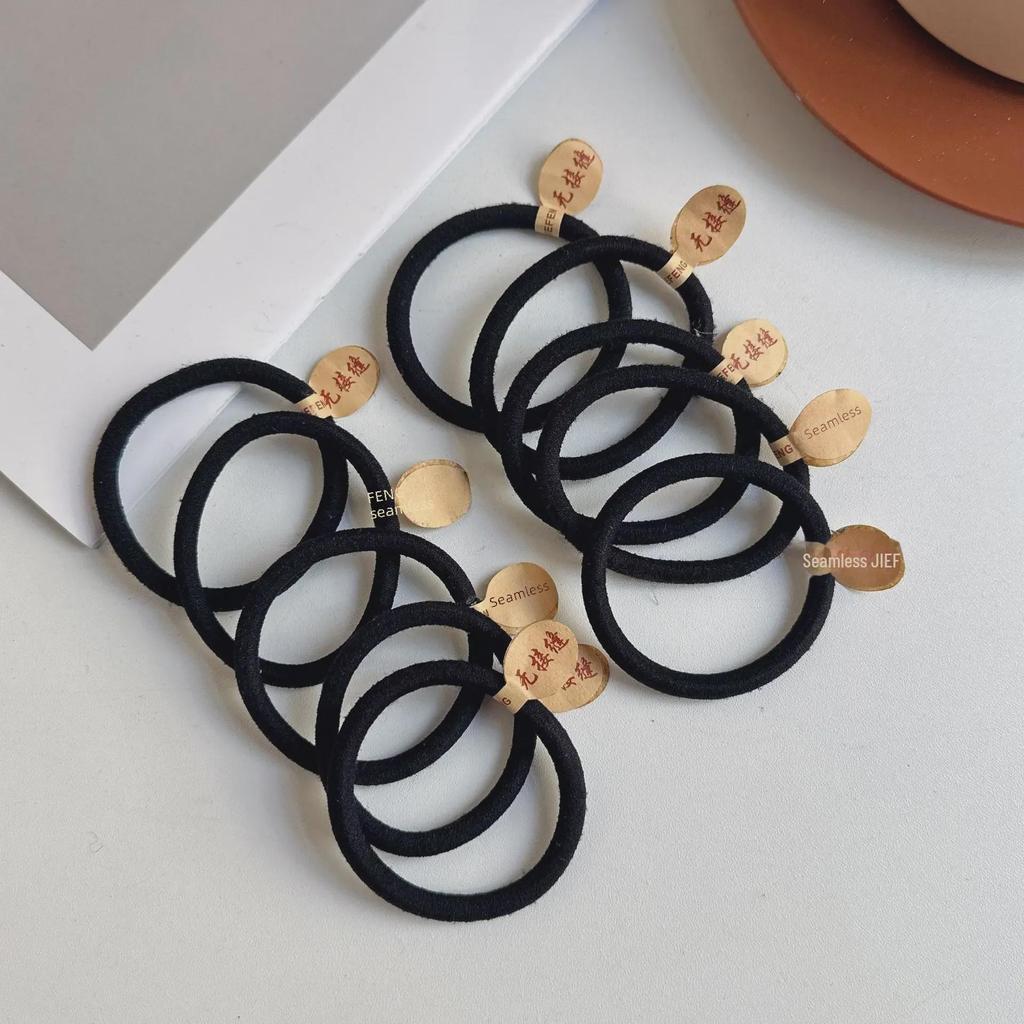 Корейский набор резинок для волос черного цвета - женские эластичные бесшовные резинки для волос и аксессуары