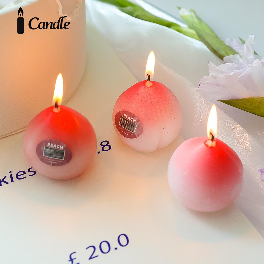 Свечи с ароматом персика, ароматические свадебные сувениры, креативный подарок, имитация фруктов, милый воск для моделирования