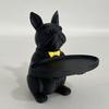 French Bulldog Statue Tray Organizer for Keys Candy Jewelry Earrings Modern Art Dining Table