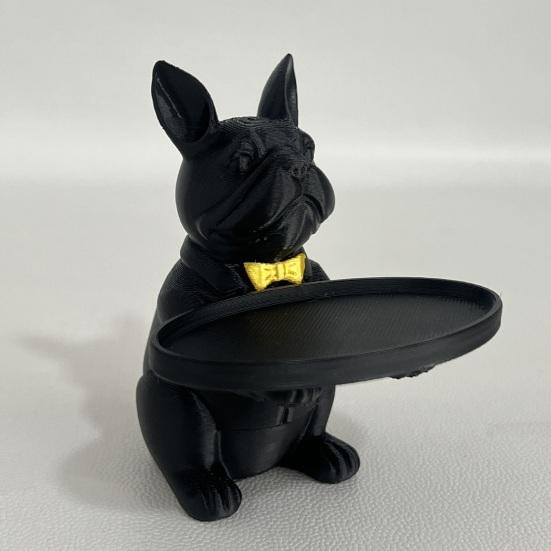 French Bulldog Statue Tray Organizer for Keys Candy Jewelry Earrings Modern Art Dining Table