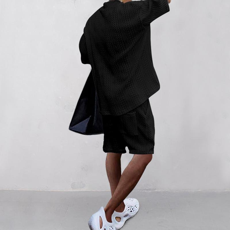 Повседневный свитер, мужские летние свободные футболки с короткими рукавами и шорты