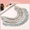 Style Ethnic Simulation Gemstone Decoration Tassel Design Women Necklace