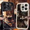 Черный кофе Модный стиль Чехол для телефона для iPhone 16 17 Air 16E 15 Pro Max 14 Plus 13 12 Mini Capa Мягкий корпус Силиконовый Funda