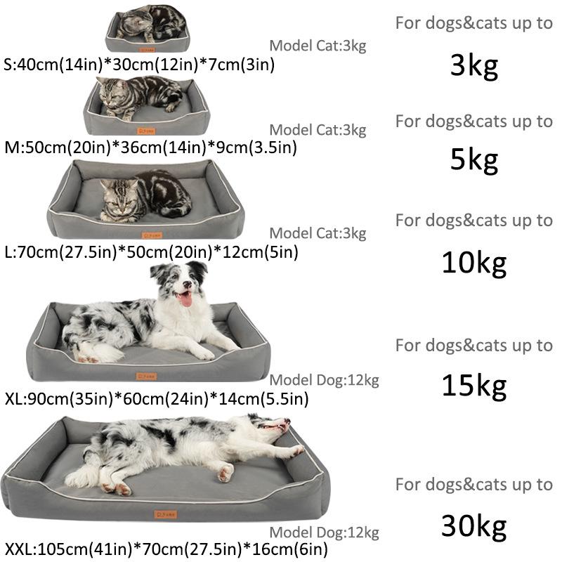 Прочная лежанка для собаки: Устойчивый к укусам, Съемный, Моющийся, 4-сезонный 900D Оксфордский тканевый матрас
