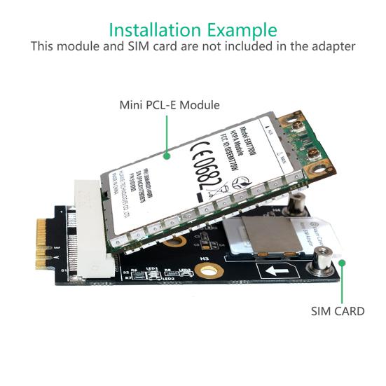 Mini PCI-E to M.2 NGFF Key A/E Adapter Converter with SIM Card Slot