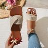 Summer new cross flat sandals simple and versatile outer wear women's slippers large size